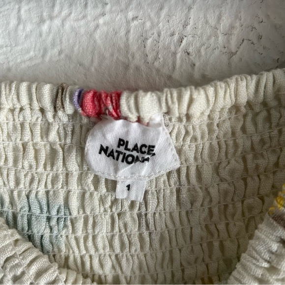 Place Nationale La Trayeuse Linen Top in Palm Trees Sz 1 Small - Picture 4 of 7